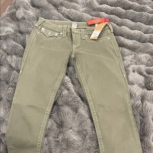 True Religion Sage Green Women's Straight Leg Jeans